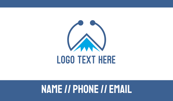 Blue Tech Mountain Business Card Design Image Preview