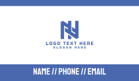 Blue Interlaced N Business Card Design