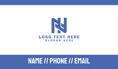 Blue Interlaced N Business Card Image Preview