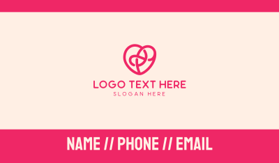 Pink Abstract Scribble Heart Business Card Image Preview