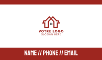 Red Duplex House Business Card Image Preview