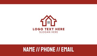 Red Duplex House Business Card Image Preview