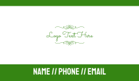 Green Cursive Wordmark Business Card Image Preview