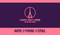 Pink Nail Eiffel Tower Business Card Image Preview
