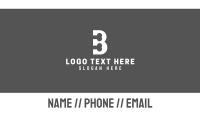 Black & White Bone Letter B Business Card Design