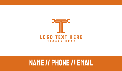 Modern T Outline Business Card Image Preview