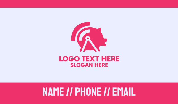 Pink Wifi Pig Business Card Design