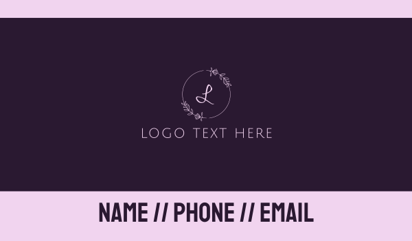 Lilac Wreath Lettermark Business Card Design Image Preview