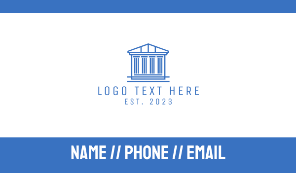 Blue Greek Legal House Business Card Design Image Preview