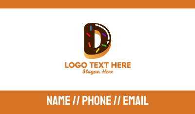 Donut Bakeshop Letter D Business Card