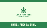 Green Cannabis Leaf Smiley Business Card Image Preview