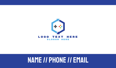 Blue Hexagon Gaming Business Card Image Preview