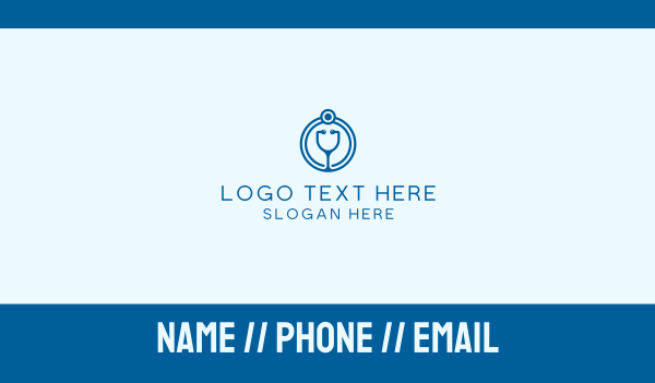 Blue Medical Stethoscope Business Card Design Image Preview