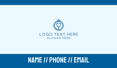 Blue Medical Stethoscope Business Card Image Preview