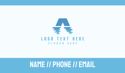 Water Reflection Letter A Business Card Image Preview