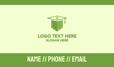Green Pocket Graduation Business Card Image Preview