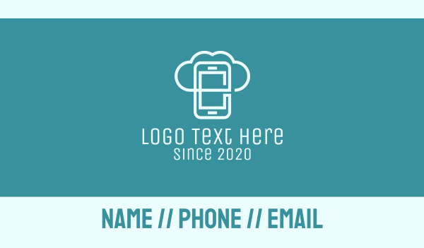 Mobile Cloud Storage Business Card Design Image Preview