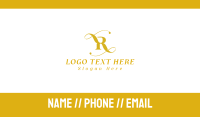 Golden Elegant Letter R Business Card Design
