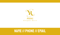 Golden Elegant Letter R Business Card Image Preview