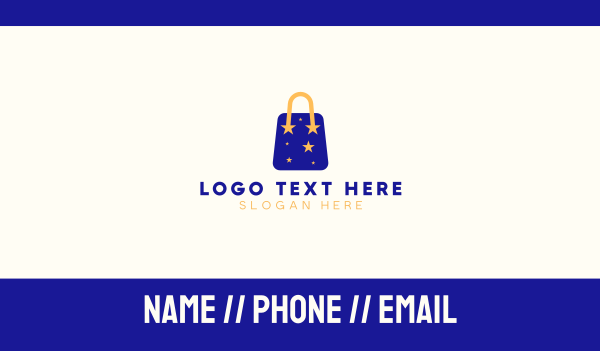 Starry Shopping Bag Business Card Design Image Preview