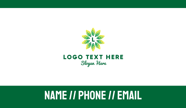 Tropic Leaves Lettermark Business Card Design Image Preview