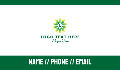 Tropic Leaves Lettermark Business Card Image Preview