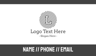 Circle Striped Letter Business Card