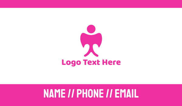 Pink Angel Business Card Design Image Preview