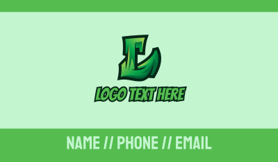 Green Urban Letter L  Business Card