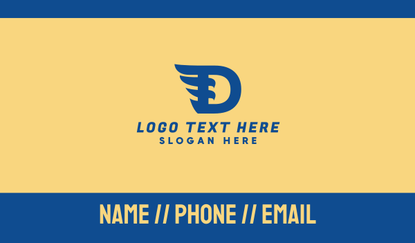 Blue D Wing Business Card Design Image Preview