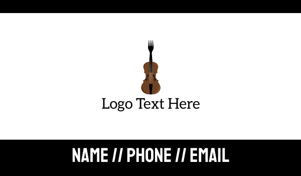 Fork Violin Business Card Design Image Preview
