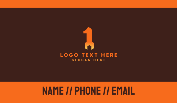 Orange Wrench Number 1 Business Card Design Image Preview