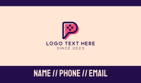 Video Game Letter P Business Card Design
