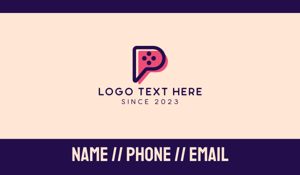 Video Game Letter P Business Card Design Image Preview