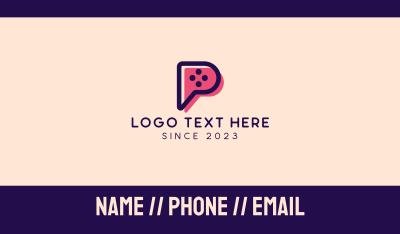 Video Game Letter P Business Card Image Preview