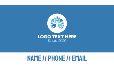 Blue Lung Circular Rings Business Card Image Preview