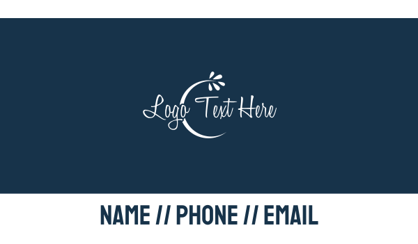 Midnight Moon Flower Text Business Card Design Image Preview
