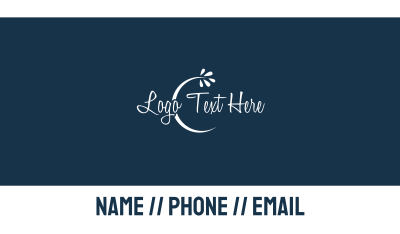 Midnight Moon Flower Text Business Card Image Preview