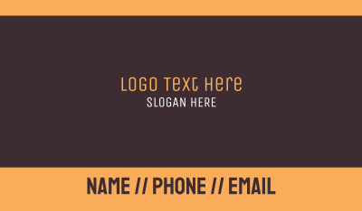 Brown Wordmark Text Business Card
