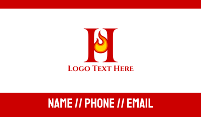 Hot Letter H Business Card