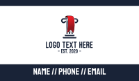 Greek Column Red  Ribbon Business Card Image Preview