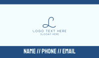 Blue Cursive Letter F Business Card Image Preview