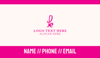 Fancy Pink Letter K Business Card Design