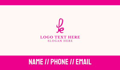 Fancy Pink Letter K Business Card Image Preview