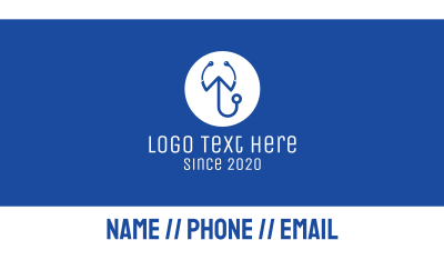 Medical Stethoscope Letter W Business Card