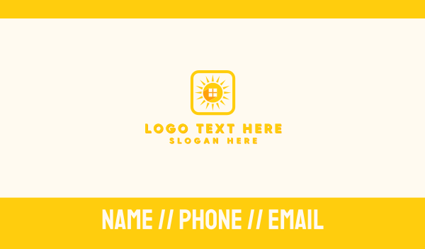Sun Home Square Business Card Design Image Preview
