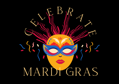 Masquerade Mardi Gras Postcard Image Preview