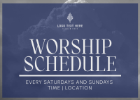 Simple Church Schedule Postcard Design