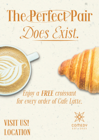 Perfect Coffee Croissant Poster Design