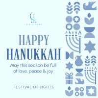 Happy Hanukkah Pattern Instagram post Image Preview